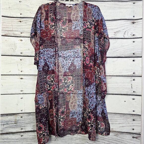 Maurices Multicolor Boho Patchwork Kimono S/M - Picture 1 of 8
